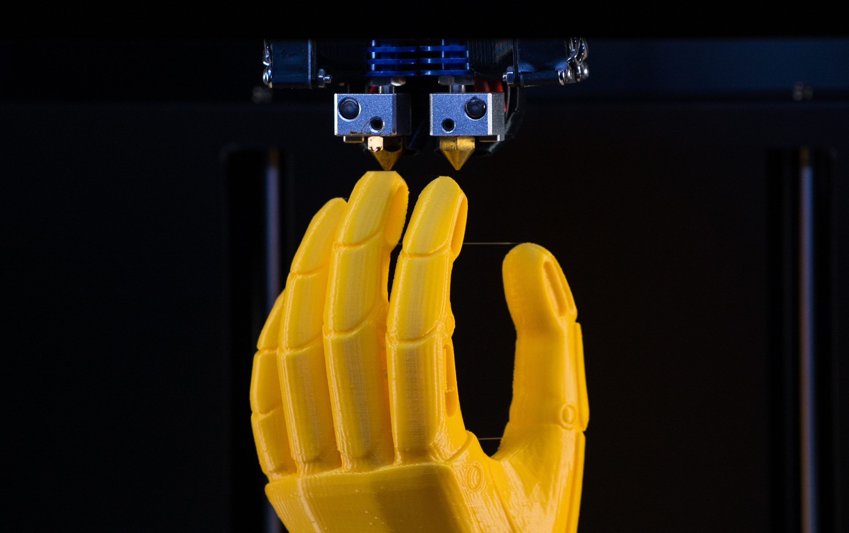 Example of a 3D printed hand utilizing FDM or FFM 3D printing services